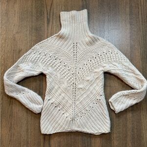 Gentry Portifino Cream Turtleneck Sweater-100% Cashmere-Size 42 (Italy)-US 6